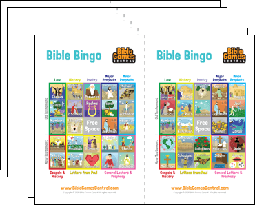 Bible Bingo cards from BibleGamesCentral.com